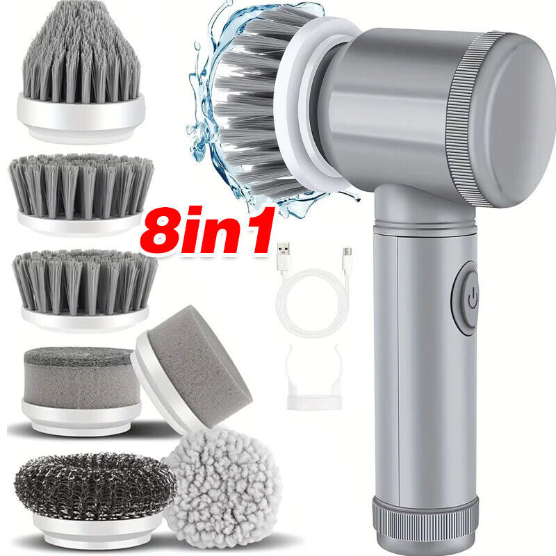 Cordless Electric Spin Scrubber – 8-in-1 Cleaning Brush