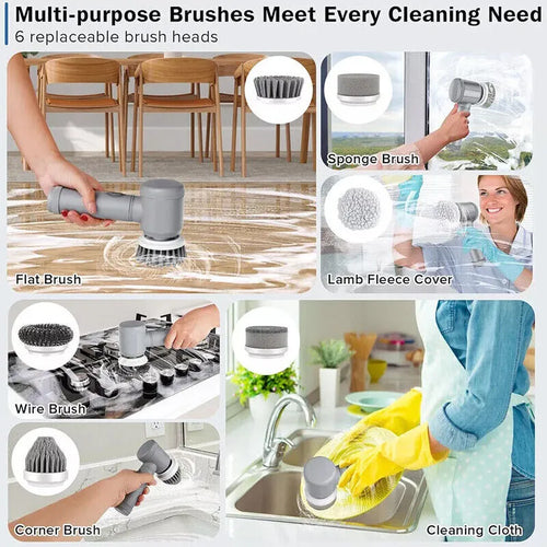 Cordless Electric Spin Scrubber – 8-in-1 Cleaning Brush